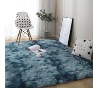 XUEDNGM Tappeto Salotto Moderno Tappeto Pelo Lungo 50 x 110 cm Morbida, Soffici, Antiscivolo, Lavabile Fino, Unicolore Peloso Tappeti Moderni Soggiorno Tappeto da Salotto, Blu Scuro