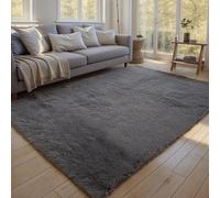 XUEDNGM Tappeto Salotto Moderno Tappeto Pelo Lungo 90 x 140 cm Lavabile Fino a 30 Gradi, Unicolore, Antiscivolo, Morbido Tappeto per Soggiorno Tinta Unita Tappeto Lavabile, Grigio