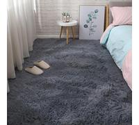 XUEDNGM Tappeto Salotto Moderno Tappeto Salotto 112 x 146 cm Monocolore Design Moderno Lavabile, Antiscivolo, Morbido Moderno Tappeto Camera da Letto Tappeto Pelo Morbido, Grigio