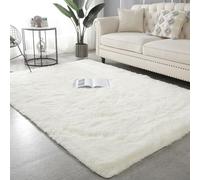 XUEDNGM Tappeto Salotto Pelo Tappeti Tappeto a Pelo Lungo 200 x 340 cm Morbida, Soffici, Antiscivolo, Lavabile Fino, Unicolore Moderno Tappeti Imitazione della Pelliccia Tappeti, Bianco