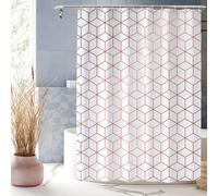 XUEDNGM Tenda da Doccia Antimuffa 90 x 185 cm Tenda Doccia Poliestere Tende da Vasca da Bagno Orlo Ponderato, Personalizzabile, Impermeabile, Lavabile, con Ganci, cubo Bianco