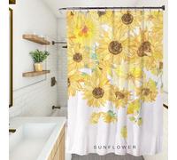 XUEDNGM Tenda da Doccia Pieghevole 80 x 200 cm Tende da Bagno Tenda per Doccia Antimuffa Personalizzabile, Antibatterica Lavabile, Orlo Ponderato, con Ganci, Girasole