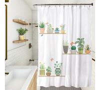 XUEDNGM Tenda Doccia Antimuffa 90 x 160 cm Tenda per Doccia Tende per Doccia Angolare Orlo Ponderato, Personalizzabile, Impermeabile, Lavabile, con Ganci, pianta in Vaso