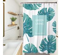 XUEDNGM Tenda per Vasca da Bagno 90 x 140 cm Tenda per Doccia Tende per Doccia Angolare con Pesi, Personalizzabile,Impermeabile, Lavabile, con Ganci, Foglie