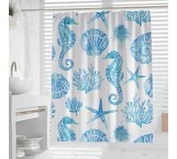 XUEDNGM Tenda per Vasca da Bagno Tendina Doccia 120 x 170 cm con Pesi, Personalizzabile,Lavabile, con Ganci Tenda Bagno Impermeabile Tenda per Doccia Impermeabile, Oceano