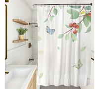 XUEDNGM Tende Doccia Antimuffa 80 x 190 cm Tenda da Vasca per Bagno Tenda Doccia Antimuffa Personalizzabile, Antibatterica Lavabile, Orlo Ponderato, con Ganci, Farfalla