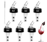 xuefenfei 6 Pezzi Versatore Automatico Misurato, Misurino per Cocktail, Dosatore Cocktail con Spazzola, Versatori per Bottiglie di Liquore, per Cocktail, Vino, Grappa (2cl)