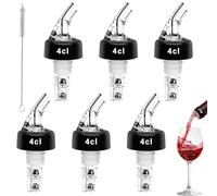 xuefenfei 6 Pezzi Versatore Automatico Misurato, Misurino per Cocktail, Dosatore Cocktail con Spazzola, Versatori per Bottiglie di Liquore, per Cocktail, Vino, Grappa (4cl)