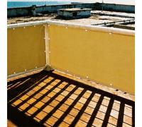 XUEHMIN Copri Ringhiera Balcone 150 x 900 cm Protezione Impermeabile, Protection UV Protezione della Privacy con Fascetta, Corde per Terrazza, Color Crema