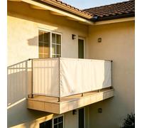 XUEHMIN Copri Ringhiera Balcone 160 x 800 cm Impermeabile, Protezione UV Resistente al Vento Frangivisto per Balcone con Fascetta, Corde per Terrazza, Bianco