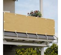 XUEHMIN Copri Ringhiera Balcone 160 x 800 cm Impermeabile, Protezione UV Resistente al Vento Telo Copri Balcone, Telo Copertura con Occhielli, Fascetta per, Color Crema