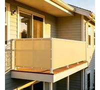 XUEHMIN Copri Ringhiera Balcone 160 x 800 cm Resistente al Vento, Impermeabile Anti UV Frangivisto Balcone Protezione con Fascetta, Corde per Giardino, Color Crema