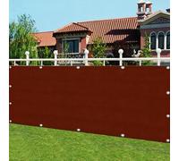 XUEHMIN Copri Ringhiera Balcone 60 x 600 cm Protezione UV, Antivento e Impermeabile Protezione della Privacy con Corde, Occhielli per Terrazza, Rosso Ruggine