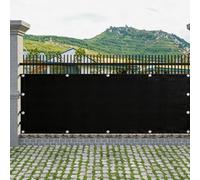 XUEHMIN Copri Ringhiera Balcone 90 x 1000 cm Resistente al Vento, Impermeabile Anti UV Frangivisto Balcone per Protezione con Occhielli, Fascetta per Esterno, Nero