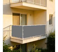 XUEHMIN Copri Ringhiera Balcone Esterno 110 x 415 cm Impermeabile, Anti-UV, Resistente alle Intemperie Rete Ombreggiante per Balcone con Fascetta, Corde per, Grigio Chiaro