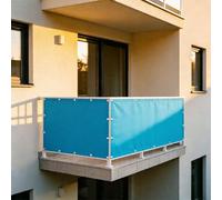 XUEHMIN Copri Ringhiera Balcone Esterno 150 x 650 cm Impermeabile, Anti-UV, Resistente alle Intemperie Protezione della Privacy con Fascetta, Corde per Recinzioni, Blu Cielo