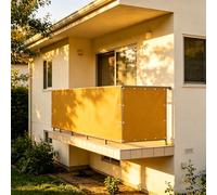 XUEHMIN Copri Ringhiera Balcone Esterno 160 x 800 cm Impermeabile, Protezione UV Resistente al Vento Telo Copri Ringhiera, Schermo Privacy con Occhielli, Fascetta per Terrazza, Giallo