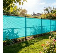 XUEHMIN Copri Ringhiera Balcone Esterno 55 x 300 cm Impermeabile, Protezione UV Resistente al Vento Copri Ringhiera Balcone con Corde, Occhielli per Recinzioni, Blu Cielo