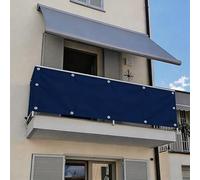 XUEHMIN Copri Ringhiera Balcone Esterno 60 x 600 cm Protezione Impermeabile, Protection UV Frangivisto Balcone per Protezione con Fascetta, Corde per Esterno, Blu Scuro