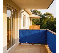 XUEHMIN Frangivento 150 x 650 cm Impermeabile, Anti-UV, Resistente alle Intemperie Protezione della Privacy con Fascetta, Corde per Esterno, Blu Scuro