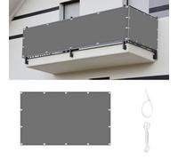 XUEHMIN Frangivento 160 x 800 cm Impermeabile, Protezione UV Resistente al Vento Frangivisto Balcone, Schermo con Occhielli, Fascetta per Terrazza, Grigio