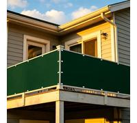 XUEHMIN Frangivento 160 x 800 cm Resistente al Vento, Impermeabile Anti UV Frangivisto Balcone per Protezione con Occhielli, Fascetta per Balcone, Verde Scuro