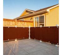 XUEHMIN Frangivento 160 x 800 cm Resistente al Vento, Impermeabile Anti UV Recinzione Copertura per Balcone con Occhielli, Fascetta per Terrazza, Rosso Ruggine