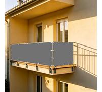 XUEHMIN Frangivento 60 x 600 cm Protezione UV, Antivento e Impermeabile Telo Ombreggiante, Schermi Privacy con Corde, Occhielli per Giardino, Grigio Chiaro