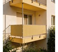 XUEHMIN Frangivisto Balcone 180 x 325 cm Impermeabile, Protezione UV Resistente al Vento Protezione della Privacy con Corde, Occhielli per Giardino, Color Crema