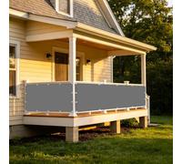 XUEHMIN Frangivisto Balcone 70 x 460 cm Impermeabile, Protezione UV Resistente al Vento Privacy Frangivento, Frangivento con Occhielli, Fascetta per Balcone, Grigio Chiaro