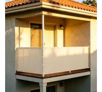 XUEHMIN Frangivisto Balcone 70 x 475 cm Resistente al Vento, Impermeabile Anti UV Telo Balcone Ringhiera con Corde, Occhielli per Terrazza, Bianco