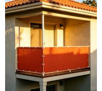 XUEHMIN Frangivisto Balcone 70 x 510 cm Resistente al Vento, Impermeabile Anti UV Telo Balcone Ringhiera con Corde, Occhielli per Terrazza, Arancione