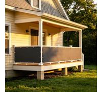 XUEHMIN Frangivisto Balcone 90 x 900 cm Impermeabile, Protezione UV Resistente al Vento Privacy Frangivento, Frangivento con Occhielli, Fascetta per Balcone, Grigio Scuro