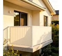 XUEHMIN Telo Frangivisto 160 x 800 cm Resistente al Vento, Impermeabile Anti UV Telo Balcone Ringhiera con Corde, Occhielli per Giardino, Bianco