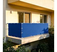 XUEHMIN Telo Frangivisto 180 x 325 cm Protezione UV, Antivento e Impermeabile Frangivisto per Balcone con Fascetta, Corde per Balcone, Blu Scuro