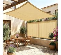 XUEHMIN Telo Frangivisto 60 x 600 cm Protezione UV, Antivento e Impermeabile Frangivisto Balcone, Schermo con Corde, Occhielli per Balcone, Color Crema