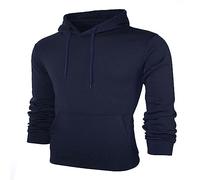 XUEJIANN Offerte Oggi Offerte lampo Primavera ed Estate Moda Uomo Casual Tinta Unita Manica Lunga Felpa con Cappuccio Tasca 9 Colori T Shirt Basketball Uomo, Blu marino, M