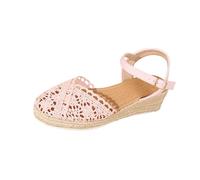 XUEJIANN Sandali bianchi a punta chiusa da donna UK - Sandali eleganti da donna, 7 slip on, leggeri e traspiranti, all'uncinetto, piattaforma con supporto per arco plantare, sandali ortopedici per