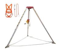XUELOMZ Kit treppiede di Salvataggio in Alluminio per tombini - Verricello da 1800 libbre, dispositivi anticaduta da 10/15/20/30 m, Attrezzatura Essenziale per Sollevamento e Sal