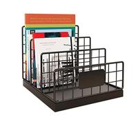 XUELOMZ Portadocumenti da Tavolo Verticale, Portadocumenti da Tavolo, 3 sezioni, Piccolo portariviste, scaffale per scrivania e Organizer per Ufficio, Robusto Supporto in Rete Me