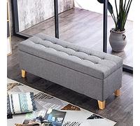 XUELOMZ Sgabello per Cambiare Le Scarpe da Ingresso con Contenitore, Divano Imbottito in Lino, Panca Contenitore, poggiapiedi Moderno per la fine del Letto, per Soggiorno, camer
