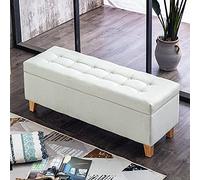 XUELOMZ Sgabello per Cambiare Le Scarpe da Ingresso con Contenitore, Divano Imbottito in Lino, Panca Contenitore, poggiapiedi Moderno per la fine del Letto, per Soggiorno, camer