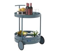 XUEMANSHOP Carrello da cucina a 2 ripiani, 40 x 61 m, con manico e ruote, capacità di carico 20 kg, carrello multiuso per soggiorno, sala da pranzo, cucina (blu)