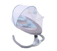 XUEMANSHOP Lettino a dondolo Bebe elettrico con telecomando e Bluetooth per connettersi allo smartphone, imbracatura a 5 punti, pieghevole, base stabile per 0-10 kg (blu)
