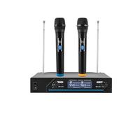 XUEMANSHOP Micro Karaoke senza fili, doppi microfoni ricaricabili con ricevitore per karaoke, canto chiesa, festa, matrimonio