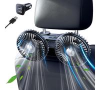 xuenair Ventilatore per auto per sedile posteriore per bambini, regolabile, doppia ventola USB di raffreddamento per seggiolino auto, rivolto verso il retro, per poggiatesta del sedile posteriore, SUV