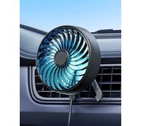 xuenair Ventilatore USB AC per auto, SUV, furgone, pickup, camion, camper, veicoli, ventola per aumentare la circolazione dell'aria di raffreddamento, illuminazione colorata ventilatore a clip per