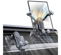 xuenair Z Fold 5 Supporto per auto in alluminio, supporto universale per auto a gravità per Samsung Galaxy Z Fold 5 4 3 2 Phone 15 14 Pro Max 4.7-8" Phones-Nero