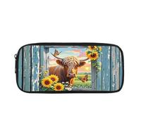 xueneige Astuccio Highland Cow astuccio leggero con scomparti per il materiale scolastico