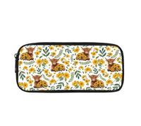 xueneige Astuccio Highland Cow astuccio leggero con scomparti per il materiale scolastico